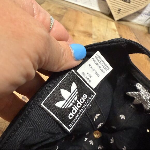 Adidas Hat Black Cap OSFM - Always Original Floral Flowers Strapback - Picture 7 of 8